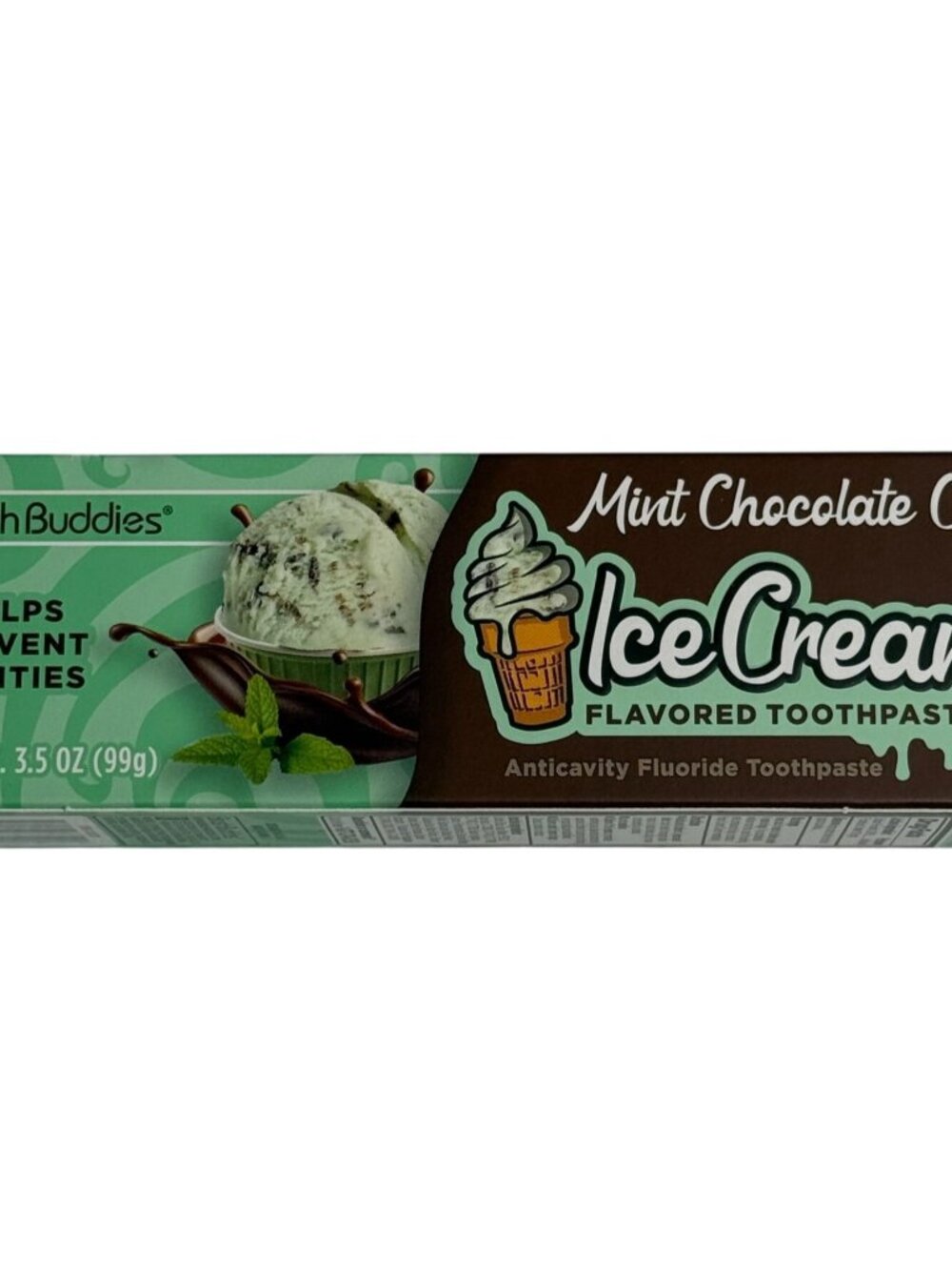Brush Buddies Mint Chocolate Chip Ice Cream Toothpaste 3.5oz New